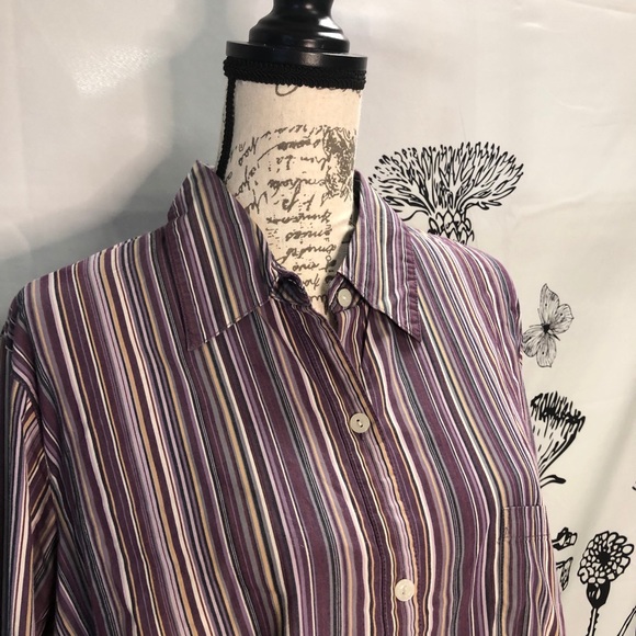 Liz Claiborne Striped Button-Up Shirt Size 18W - Picture 4 of 9